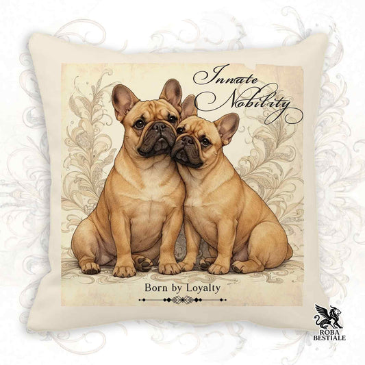 Cuscino NOBILITY - BOULEDOGUE FRANCAIS Fulvo - 100% Tela di Cotone - 40x40 cm