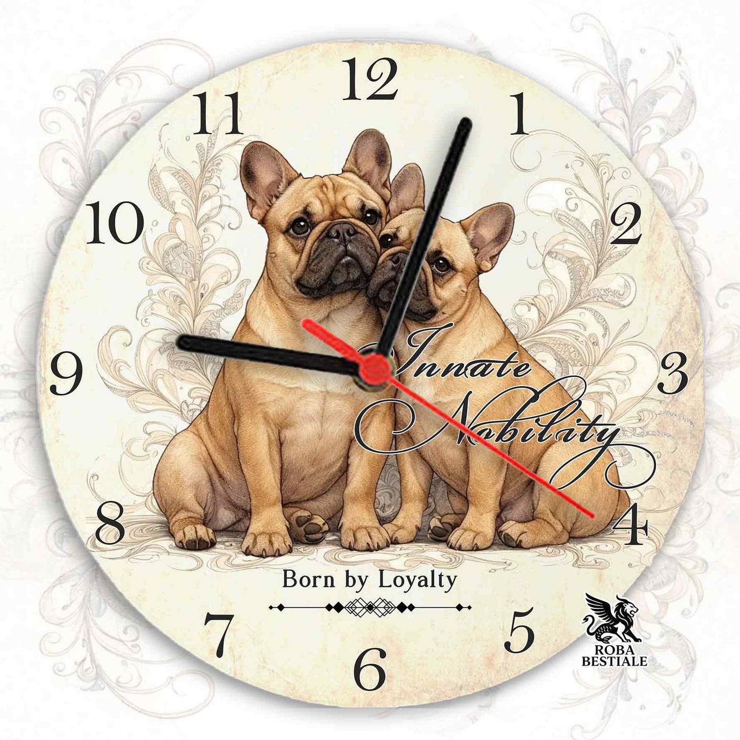 Orologio da Muro NOBILITY - BOULEDOGUE FRANCAIS Fulvo - in MDF - diametro 20 o 30 cm