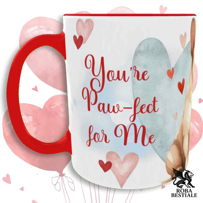 Tazza LOVE ME - BOULEDOGUE FRANCAIS Fulvo - In Ceramica, con dettagli Rossi - 330 ml