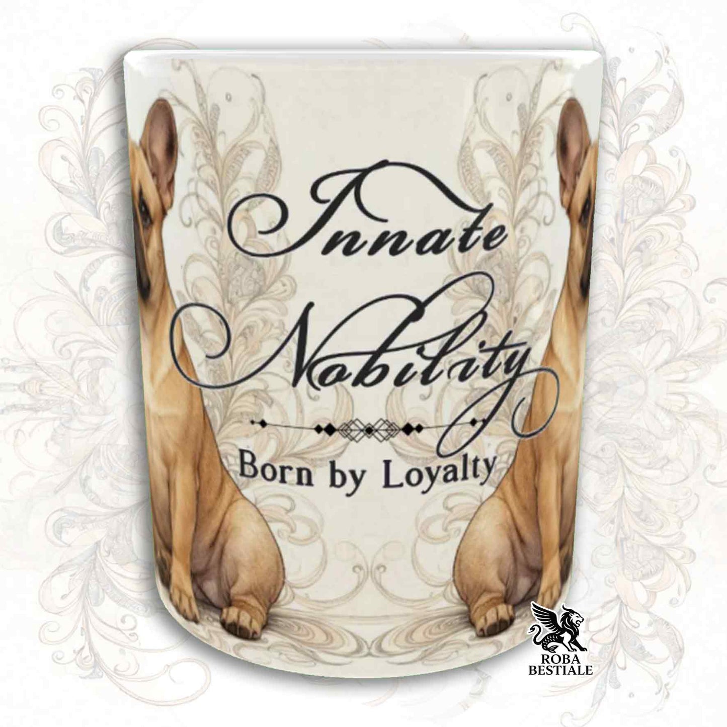 Tazza NOBILITY - BOULEDOGUE FRANCAIS Fulvo - Manico ORO - 330 ml - in Ceramica