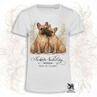 T-Shirt NOBILITY - BOULEDOGUE FRANCAIS Fulvo - Bianca o Beige, da Uomo o da Donna - dalla XS alla 5XL