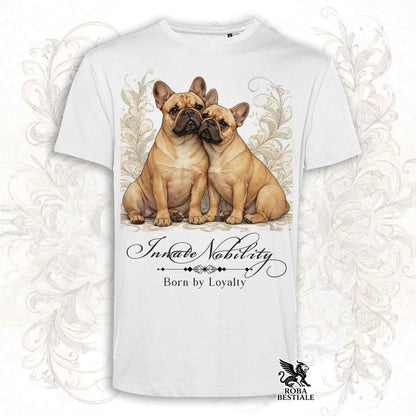 T-Shirt NOBILITY - BOULEDOGUE FRANCAIS Fulvo - Bianca o Beige, da Uomo o da Donna - dalla XS alla 5XL