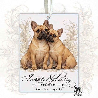 Profumatore NOBILITY - BOULEDOGUE FRANCAIS Fulvo - In Feltro, con cordino - 7,5 x 10 cm