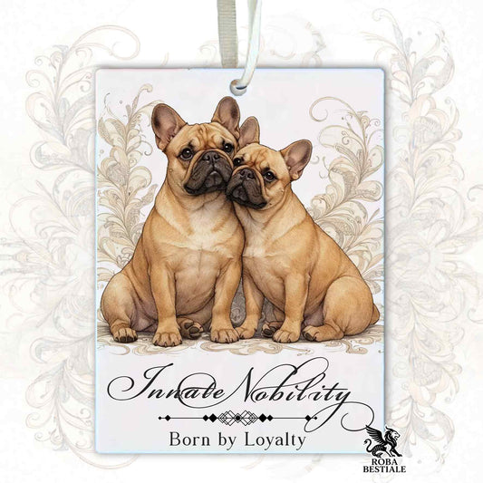 Profumatore NOBILITY - BOULEDOGUE FRANCAIS Fulvo - In Feltro, con cordino - 7,5 x 10 cm