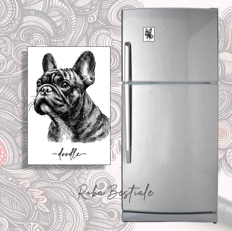 DOODLE magnet - BOULEDOGUE FRANCAIS Bringé
