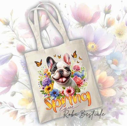 Tote Bag BOULEDOGUE FRANCAIS Caille - Collezione Spring Love