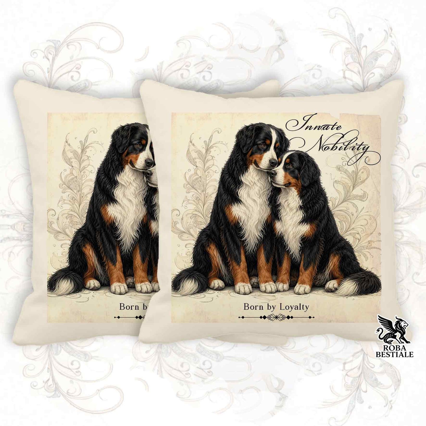 Cuscino NOBILITY - BOVARO DEL BERNESE - 100% Tela di Cotone - 40x40 cm