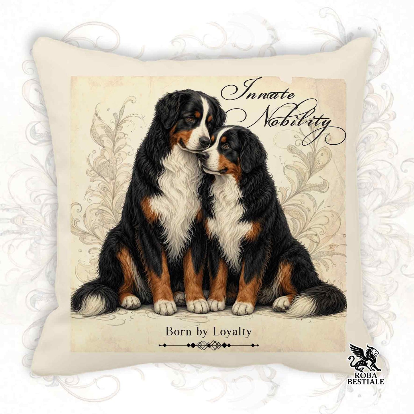 Cuscino NOBILITY - BOVARO DEL BERNESE - 100% Tela di Cotone - 40x40 cm