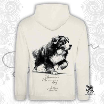 Sweat à capuche ACTION DOODLE - BOUVIER BERNOIS - Avec capuche et grandes poches, plusieurs coloris, Unisexe - du XS au 3XL