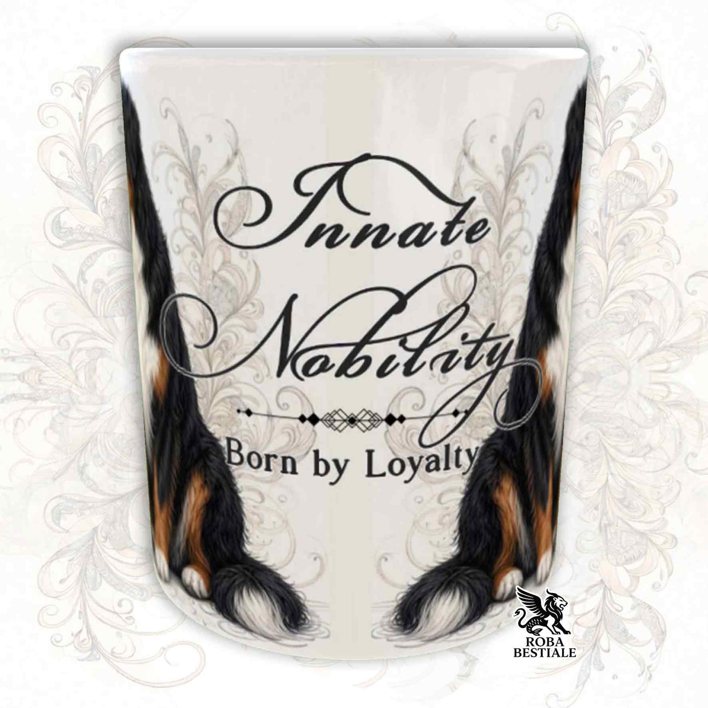 NOBILITY Mug - BERNESE MOUNTAIN DOG - Gold Handle - 330 ml - Ceramic
