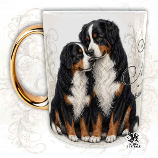 Tazza NOBILITY - BOVARO DEL BERNESE - Manico ORO - 330 ml - in Ceramica