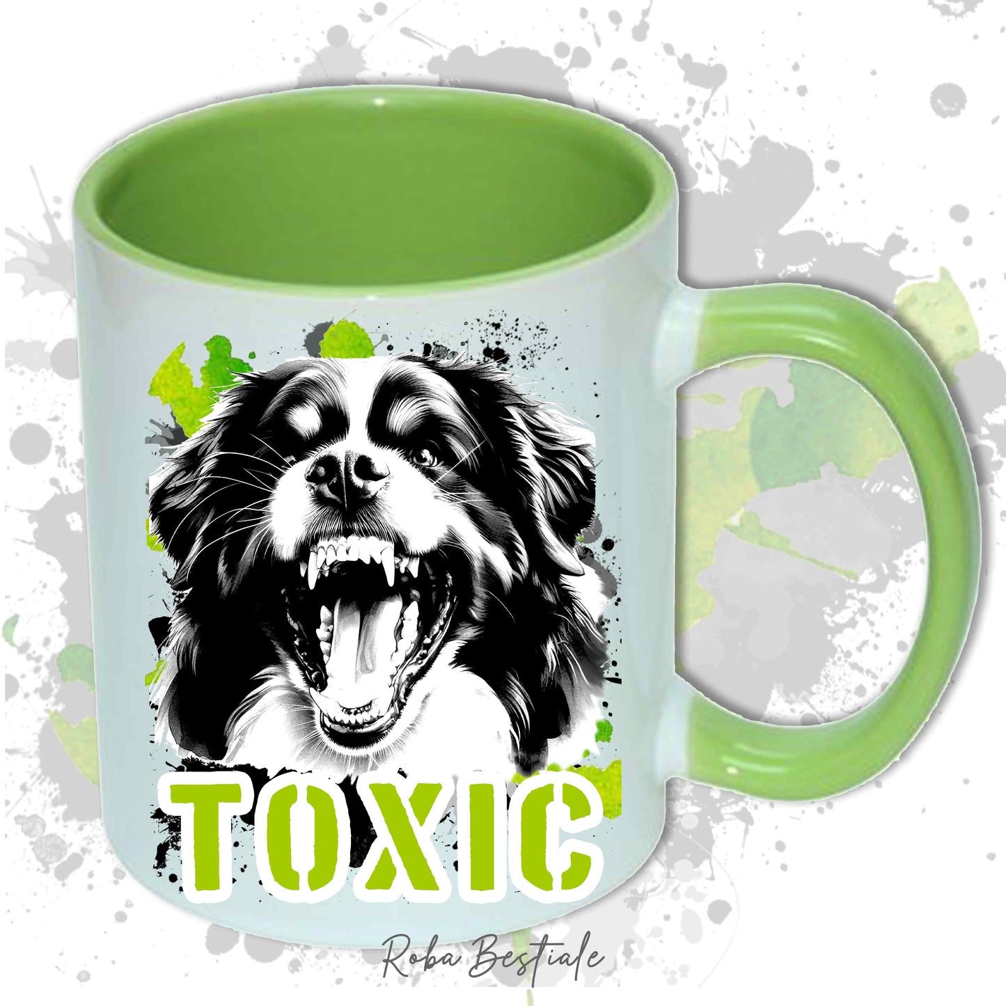 Tazza TOXIC - BOVARO DEL BERNESE - In Ceramica, con manico e interno in diversi colori - 330 ml