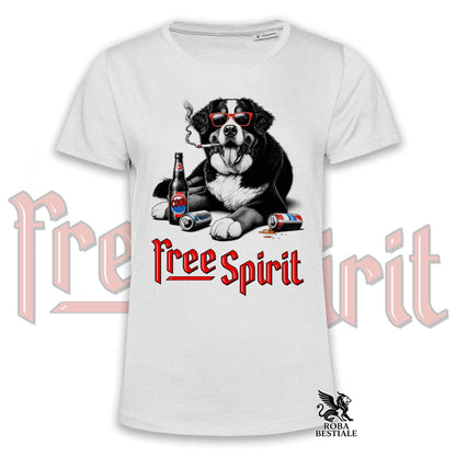 T-Shirt FREE SPIRIT - BOVARO DEL BERNESE - Bianca o Beige, da Uomo o da Donna - dalla XS alla 5XL