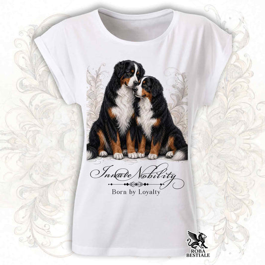 T-Shirt NOBILITY - BOVARO DEL BERNESE - Fashion Cut - Bianca, da Donna - dalla XS alla 2XL
