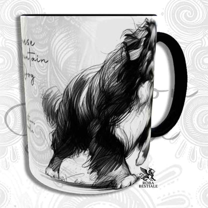 Tazza ACTION DOODLE - BOVARO DEL BERNESE - In Ceramica, con manico e interno colorato - 330 ml