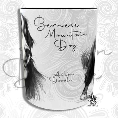Tazza ACTION DOODLE - BOVARO DEL BERNESE - In Ceramica, con manico e interno colorato - 330 ml