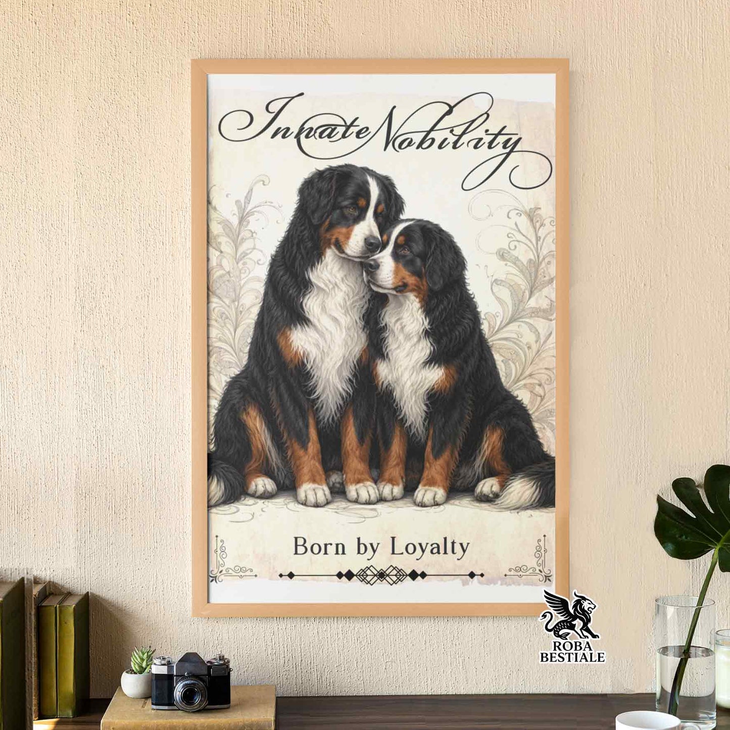 Quadretto NOBILITY - BOVARO DEL BERNESE - Con cornice in legno, formato A4