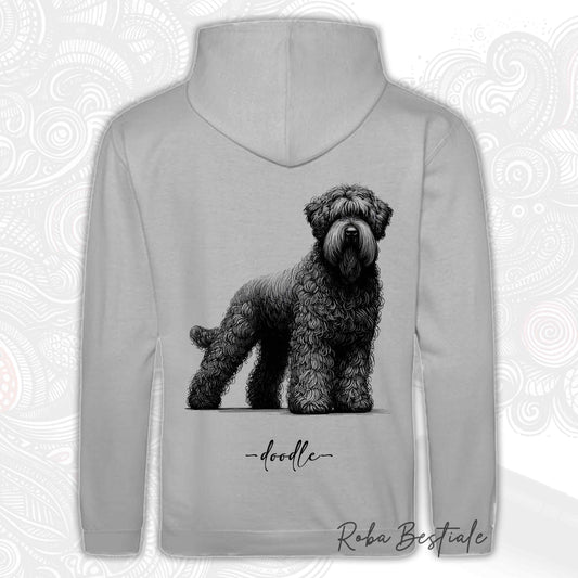 Felpa DOODLE - BOVARO DELLE FIANDRE - Con Cappuccio e Tasconi, Unisex, in tanti colori - dalla XS alla 5XL