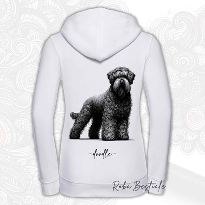 Felpa DOODLE - BOVARO DELLE FIANDRE - Con Cappuccio e Full Zip, Uomo o Donna, in tanti colori - dalla XS alla 3XL