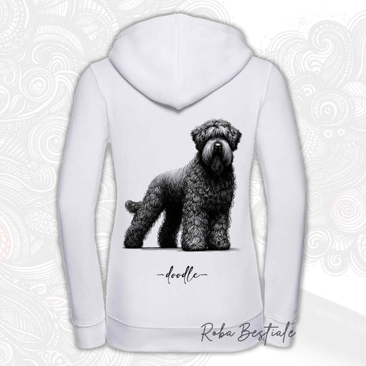 Felpa DOODLE - BOVARO DELLE FIANDRE - Con Cappuccio e Full Zip, Uomo o Donna, in tanti colori - dalla XS alla 3XL