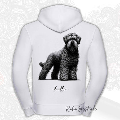 Felpa DOODLE - BOVARO DELLE FIANDRE - Con Cappuccio e Full Zip, Uomo o Donna, in tanti colori - dalla XS alla 3XL