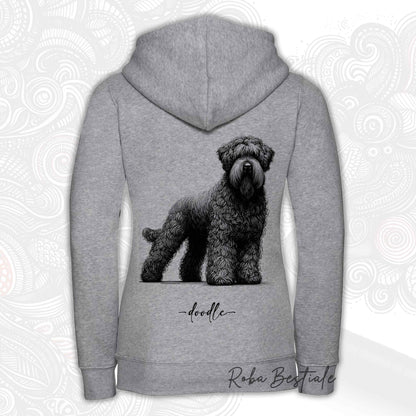 Felpa DOODLE - BOVARO DELLE FIANDRE - Con Cappuccio e Full Zip, Uomo o Donna, in tanti colori - dalla XS alla 3XL