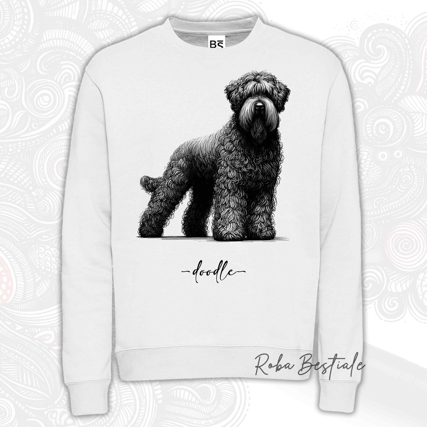 Felpa DOODLE - BOVARO DELLE FIANDRE - Girocollo, Unisex, in tanti colori! - dalla XS alla 3XL