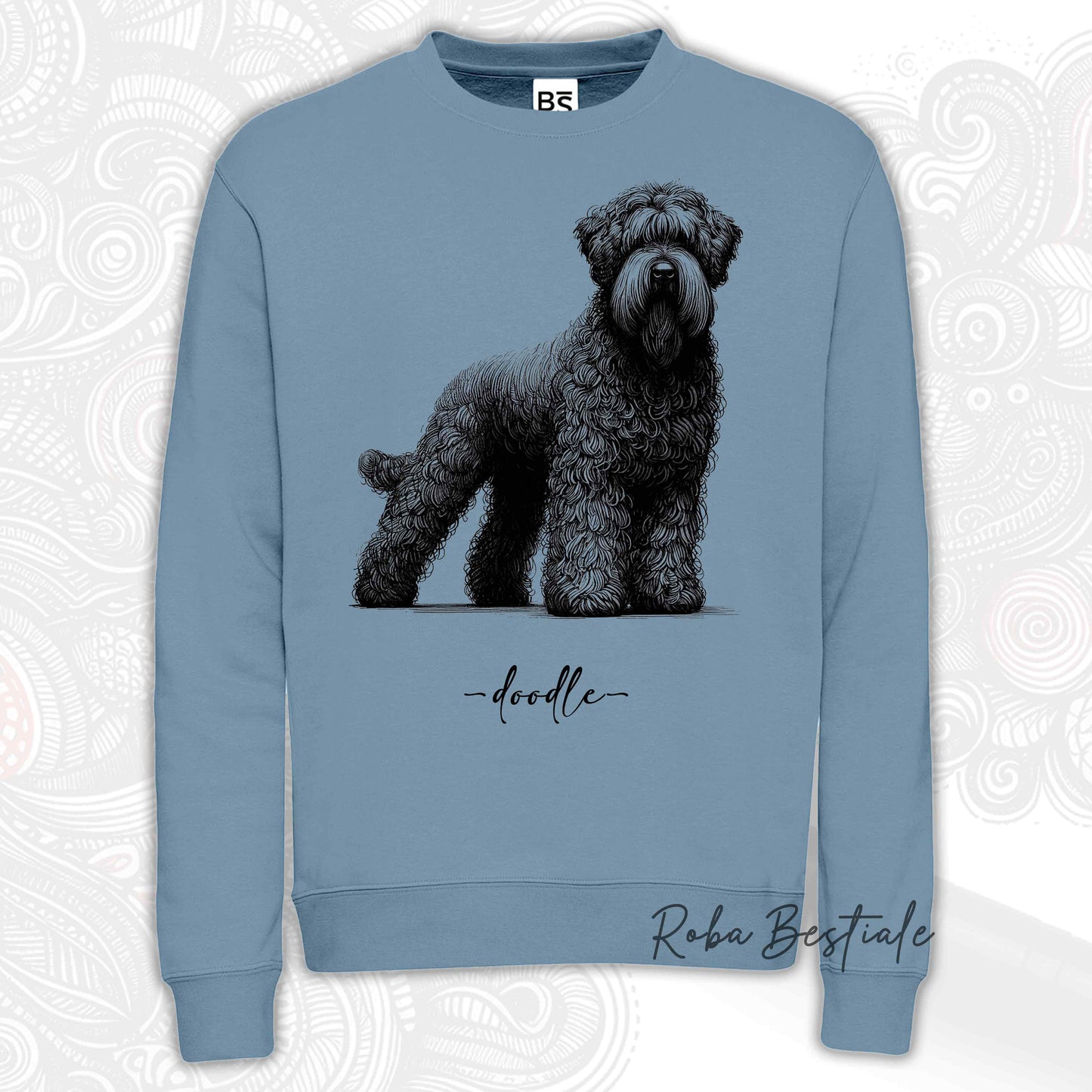 Felpa DOODLE - BOVARO DELLE FIANDRE - Girocollo, Unisex, in tanti colori! - dalla XS alla 3XL