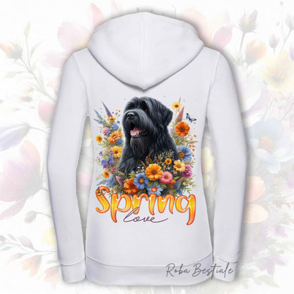 Felpa SPRING LOVE - BOVARO DELLE FIANDRE - Con Cappuccio e Full Zip, Uomo o Donna, in tanti colori - dalla XS alla 5XL