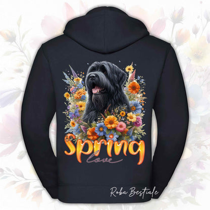 Felpa SPRING LOVE - BOVARO DELLE FIANDRE - Con Cappuccio e Full Zip, Uomo o Donna, in tanti colori - dalla XS alla 5XL