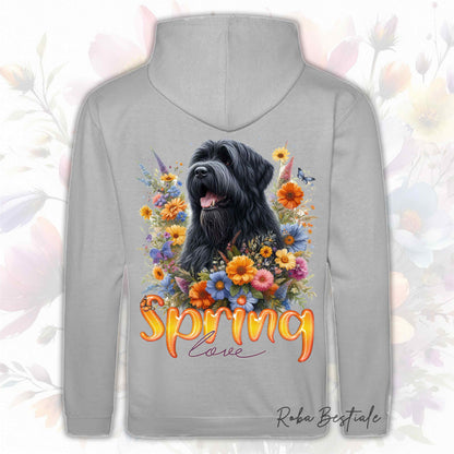 Felpa SPRING LOVE - BOVARO DELLE FIANDRE - Con Cappuccio e Tasconi, Unisex, in tanti colori - dalla XS alla 5XL