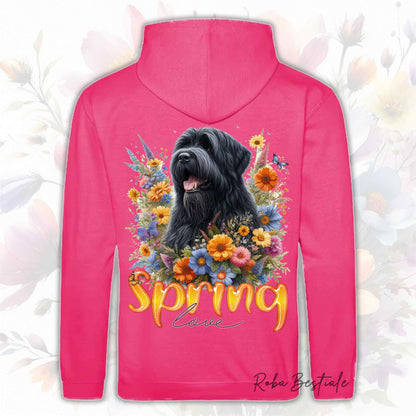 Felpa SPRING LOVE - BOVARO DELLE FIANDRE - Con Cappuccio e Tasconi, Unisex, in tanti colori - dalla XS alla 5XL