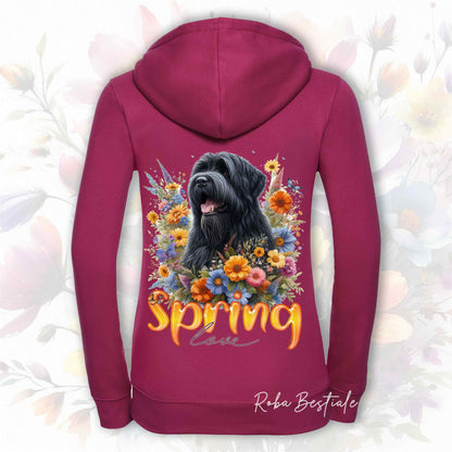 Felpa SPRING LOVE - BOVARO DELLE FIANDRE - Con Cappuccio e Full Zip, Uomo o Donna, in tanti colori - dalla XS alla 5XL