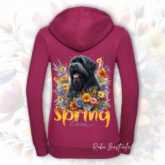 Felpa SPRING LOVE - BOVARO DELLE FIANDRE - Con Cappuccio e Full Zip, Uomo o Donna, in tanti colori - dalla XS alla 5XL