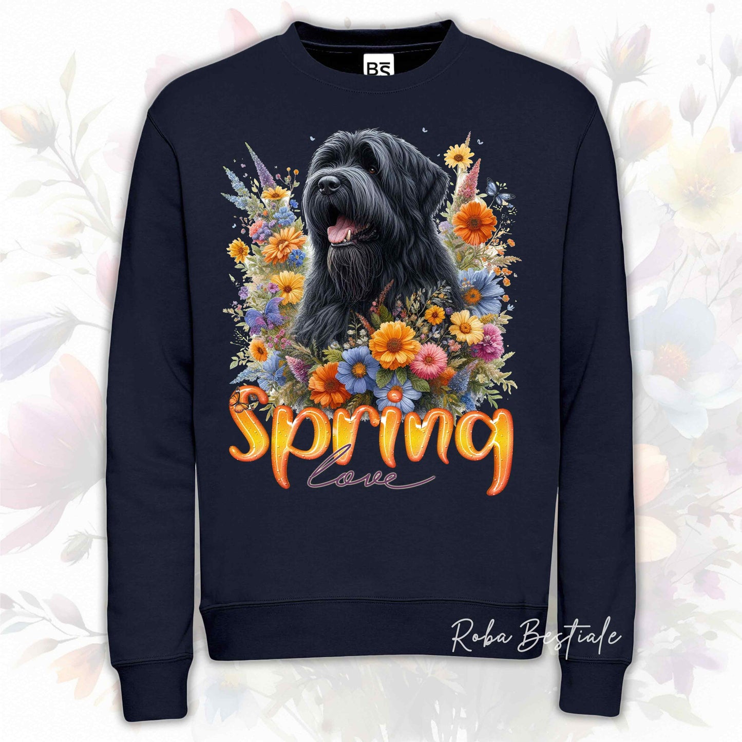 Felpa SPRING LOVE - BOVARO DELLE FIANDRE - Girocollo, Unisex, in tanti colori! - dalla XS alla 3XL