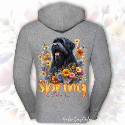 Felpa SPRING LOVE - BOVARO DELLE FIANDRE - Con Cappuccio e Full Zip, Uomo o Donna, in tanti colori - dalla XS alla 5XL