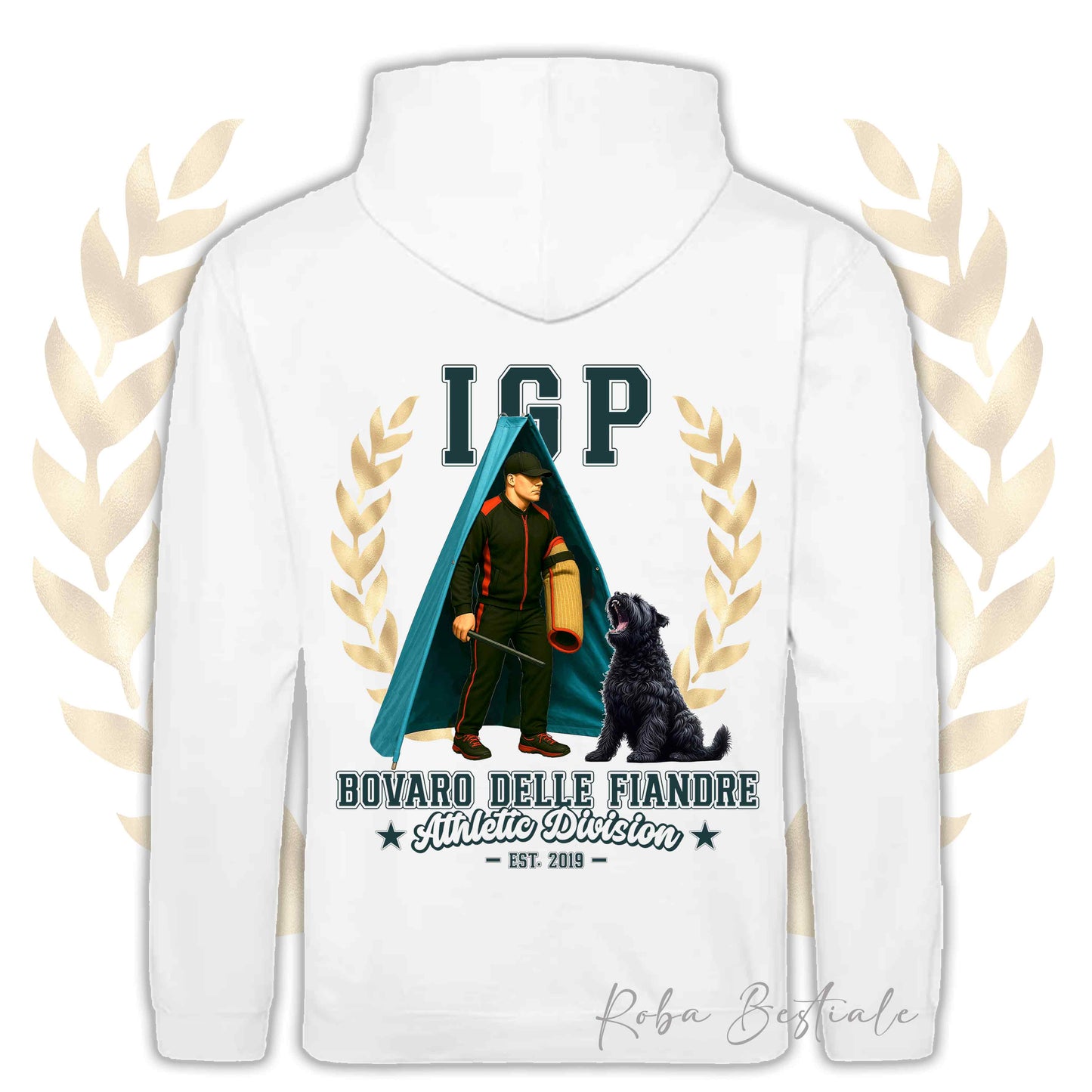 Felpa IGP REVIER - BOVARO DELLE FIANDRE - Con Cappuccio e Tasconi, Unisex, in tanti colori - dalla XS alla 5XL