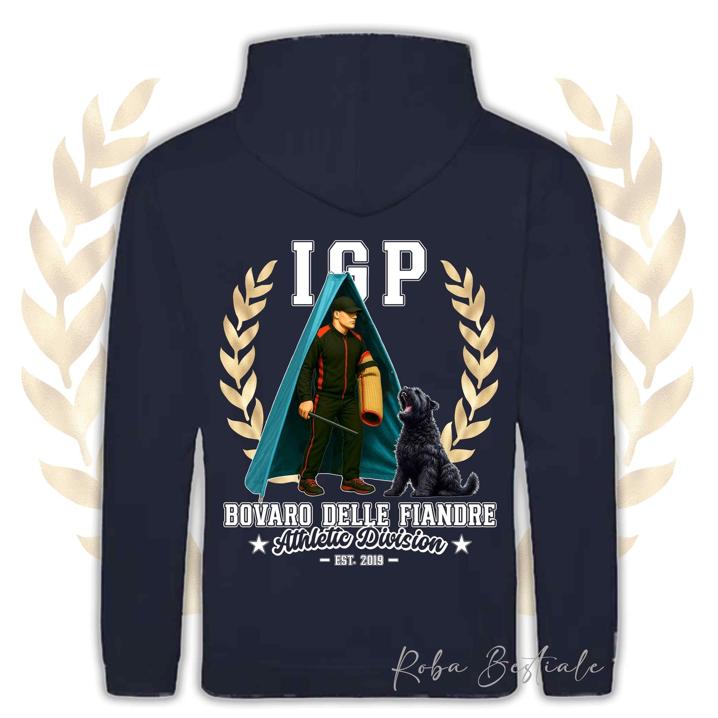 Felpa IGP REVIER - BOVARO DELLE FIANDRE - Con Cappuccio e Tasconi, Unisex, in tanti colori - dalla XS alla 5XL