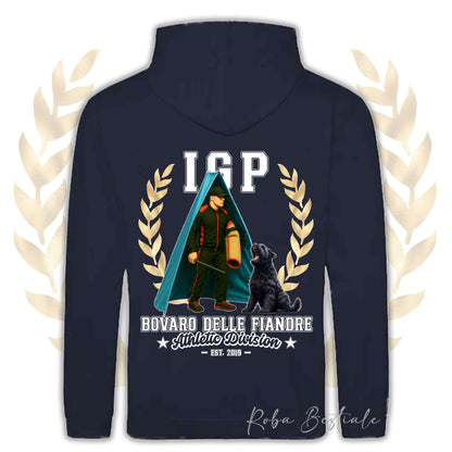 Felpa IGP REVIER - BOVARO DELLE FIANDRE - Con Cappuccio e Tasconi, Unisex, in tanti colori - dalla XS alla 5XL