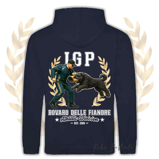Felpa IGP ATTACK - BOVARO DELLE FIANDRE - Con Cappuccio e Tasconi, Unisex, in tanti colori - dalla XS alla 5XL