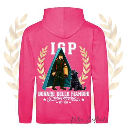 Felpa IGP REVIER - BOVARO DELLE FIANDRE - Con Cappuccio e Tasconi, Unisex, in tanti colori - dalla XS alla 5XL