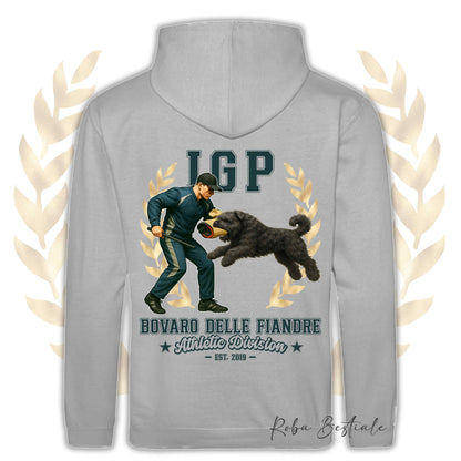 Felpa IGP ATTACK - BOVARO DELLE FIANDRE - Con Cappuccio e Tasconi, Unisex, in tanti colori - dalla XS alla 5XL