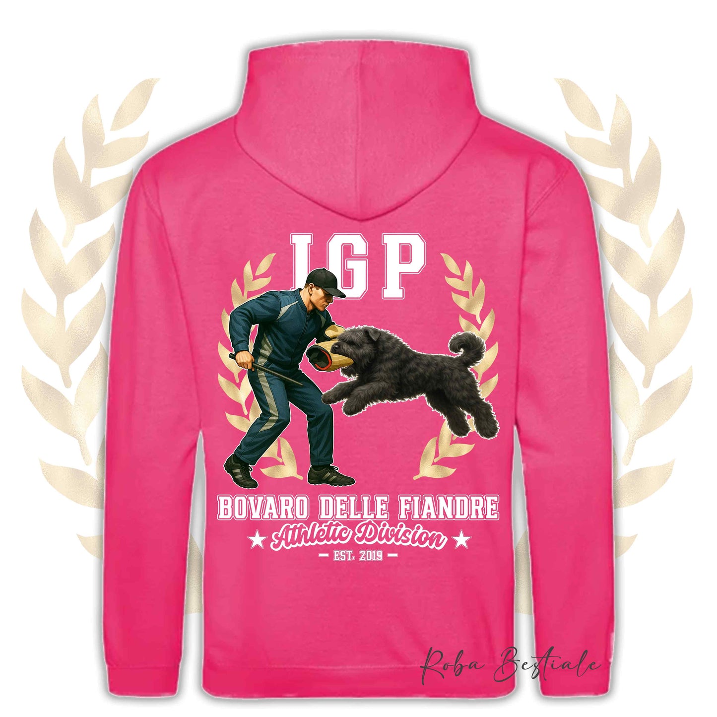 Felpa IGP ATTACK - BOVARO DELLE FIANDRE - Con Cappuccio e Tasconi, Unisex, in tanti colori - dalla XS alla 5XL