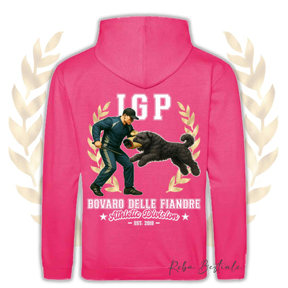 Felpa IGP ATTACK - BOVARO DELLE FIANDRE - Con Cappuccio e Tasconi, Unisex, in tanti colori - dalla XS alla 5XL