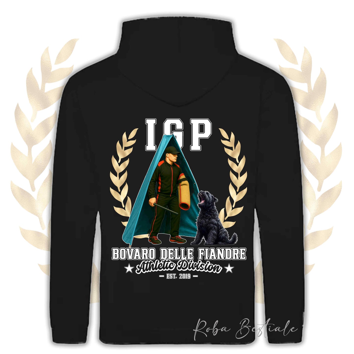 Felpa IGP REVIER - BOVARO DELLE FIANDRE - Con Cappuccio e Tasconi, Unisex, in tanti colori - dalla XS alla 5XL