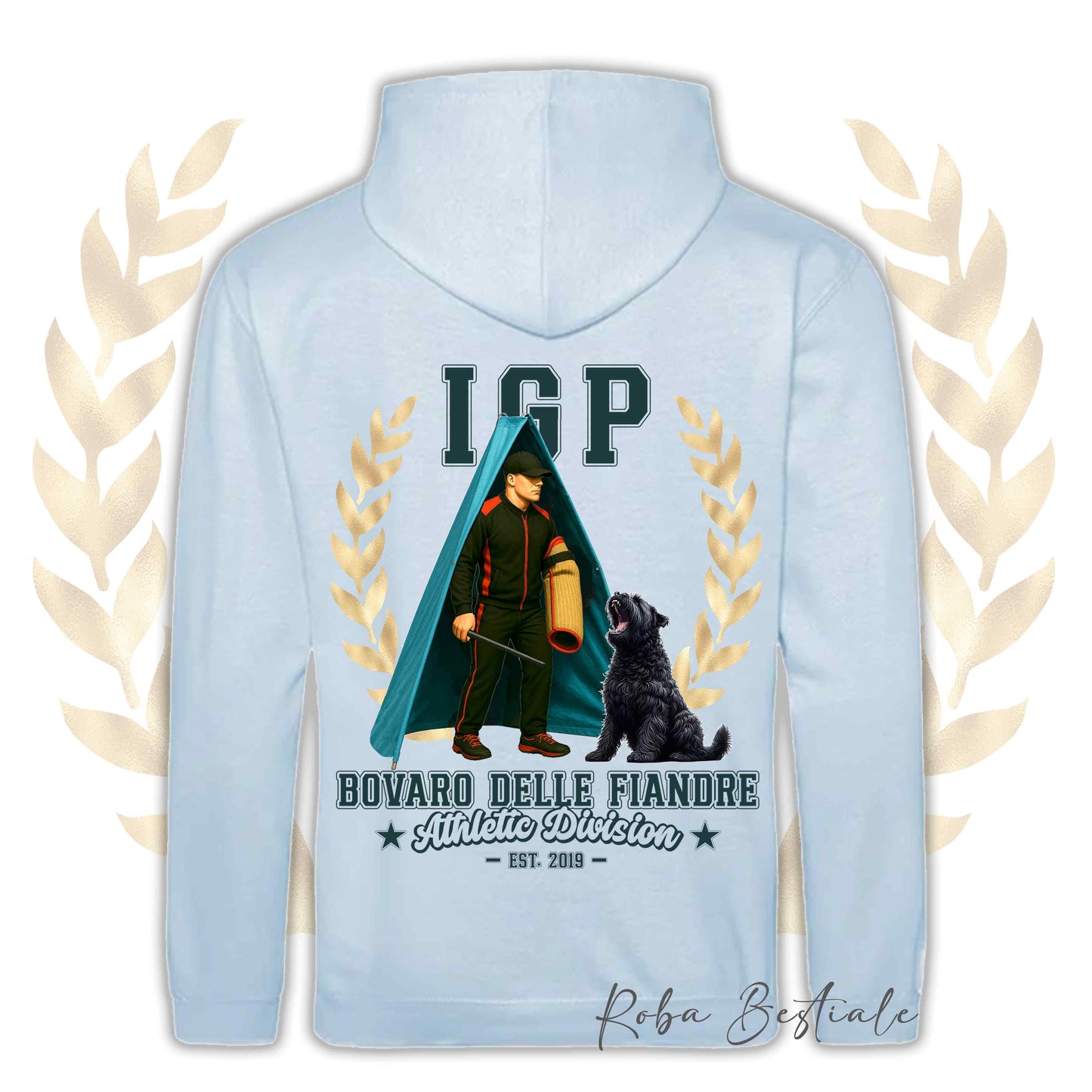 Felpa IGP REVIER - BOVARO DELLE FIANDRE - Con Cappuccio e Tasconi, Unisex, in tanti colori - dalla XS alla 5XL