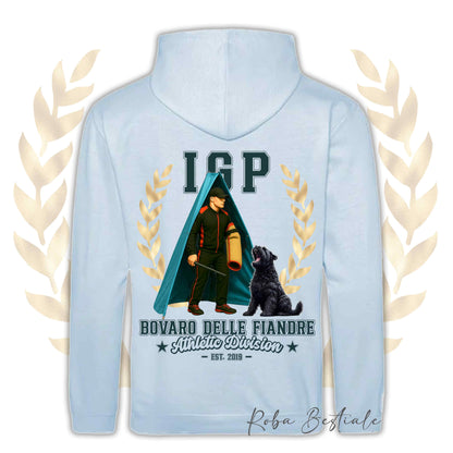Felpa IGP REVIER - BOVARO DELLE FIANDRE - Con Cappuccio e Tasconi, Unisex, in tanti colori - dalla XS alla 5XL