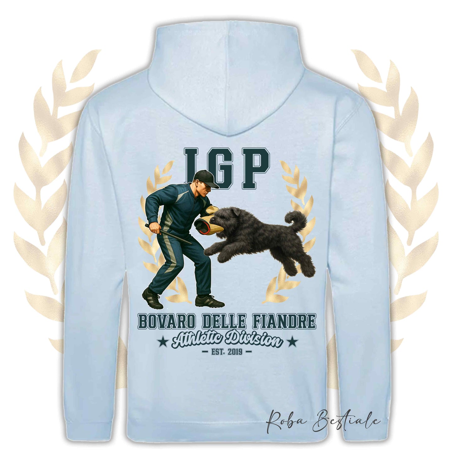 Felpa IGP ATTACK - BOVARO DELLE FIANDRE - Con Cappuccio e Tasconi, Unisex, in tanti colori - dalla XS alla 5XL