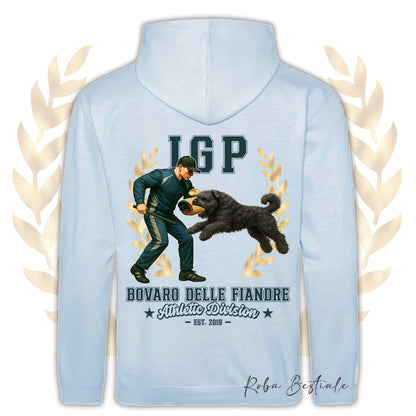Felpa IGP ATTACK - BOVARO DELLE FIANDRE - Con Cappuccio e Tasconi, Unisex, in tanti colori - dalla XS alla 5XL