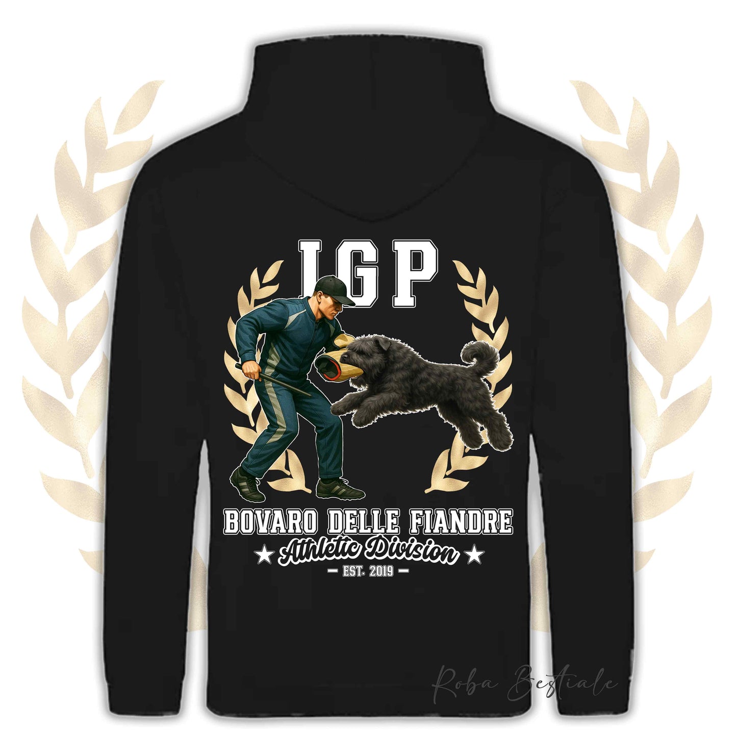 Felpa IGP ATTACK - BOVARO DELLE FIANDRE - Con Cappuccio e Tasconi, Unisex, in tanti colori - dalla XS alla 5XL